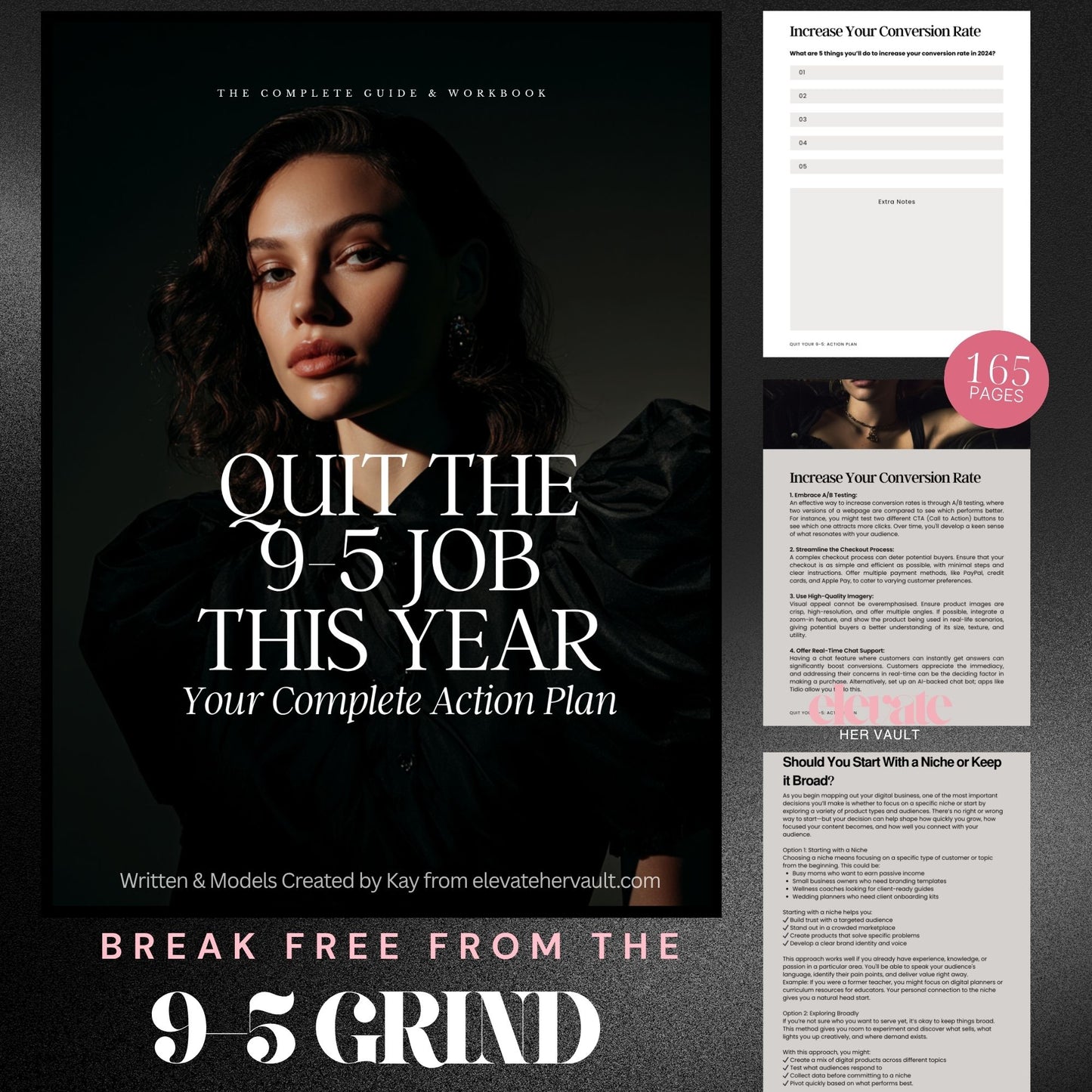 Quit the 9–5 Job This Year Workbook – 165-page complete guide and action plan to build financial freedom with digital products. www.elevatehervault.com