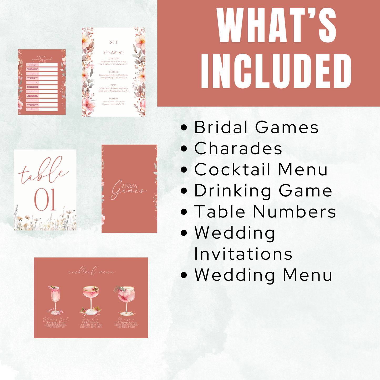 Terracotta Wedding Invitation Canva Wedding Templates Save the Date Editable Digital Invite Set Wedding Stationery Rustic Wedding Invitation