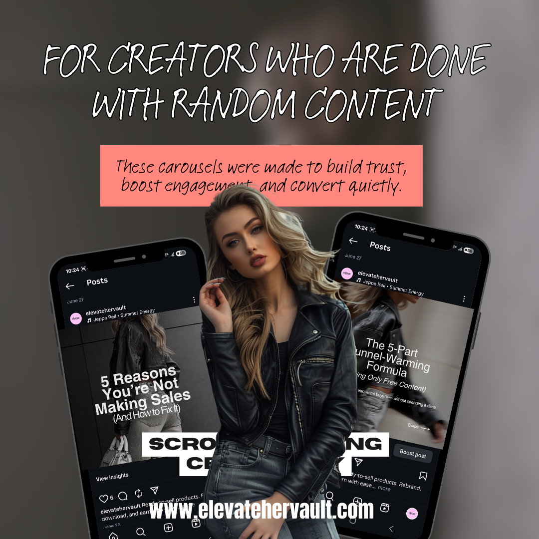 Faceless Digital Marketing Carousel Posts MRR PLR Canva Templates Resell Rights Social Media Faceless Instagram Marketing