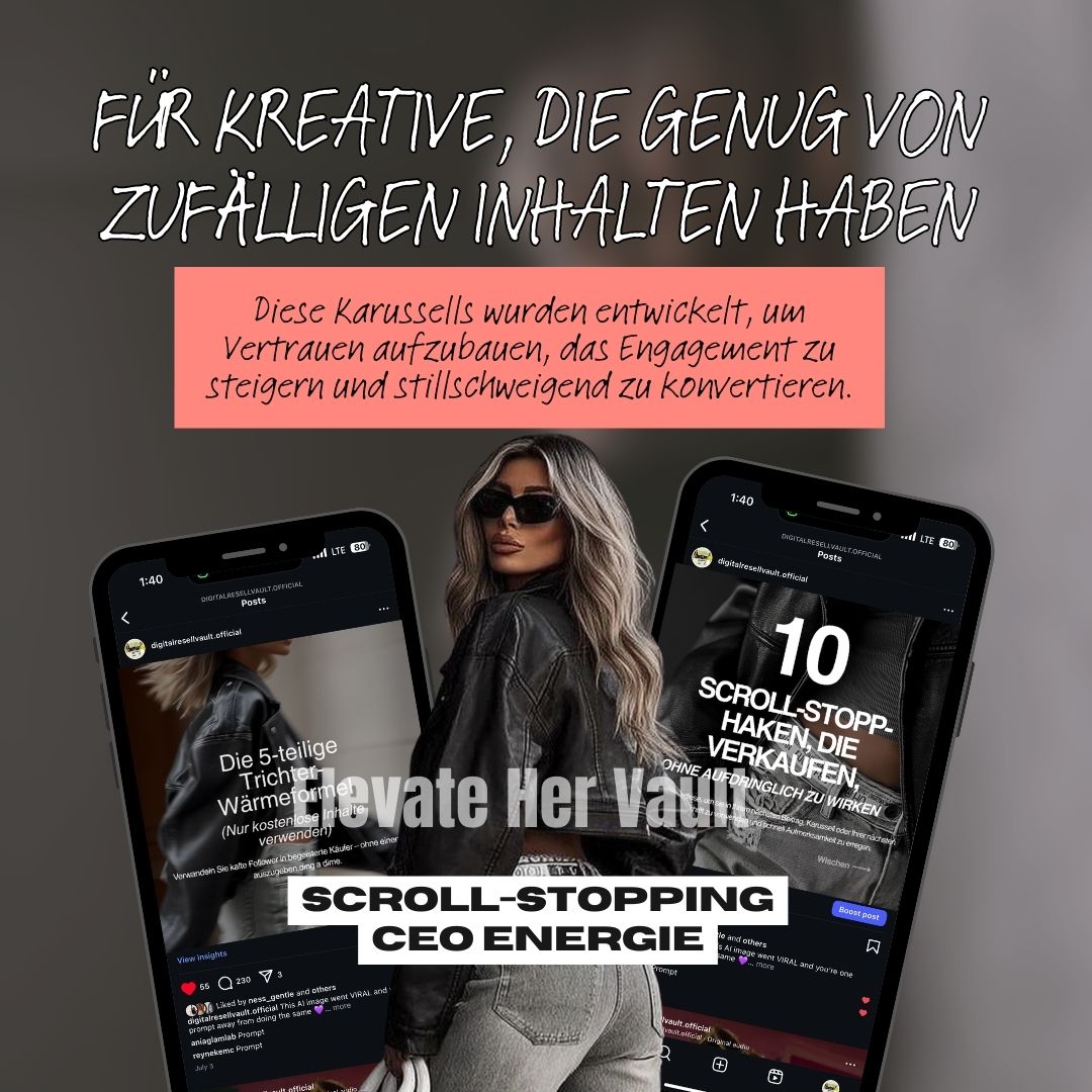 Karussell-Packung | 50 Social Media Vorlagen für Instagram & Canva German| PLR + MRR