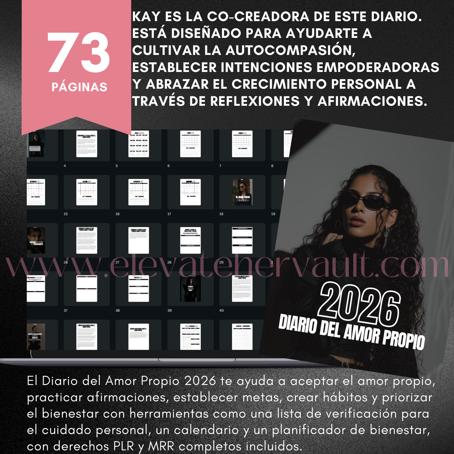 Diario Del Amor Propio Espanol 2026 Self-Love Journal Guided Affirmations & Planner (PLR/MRR) Spanish