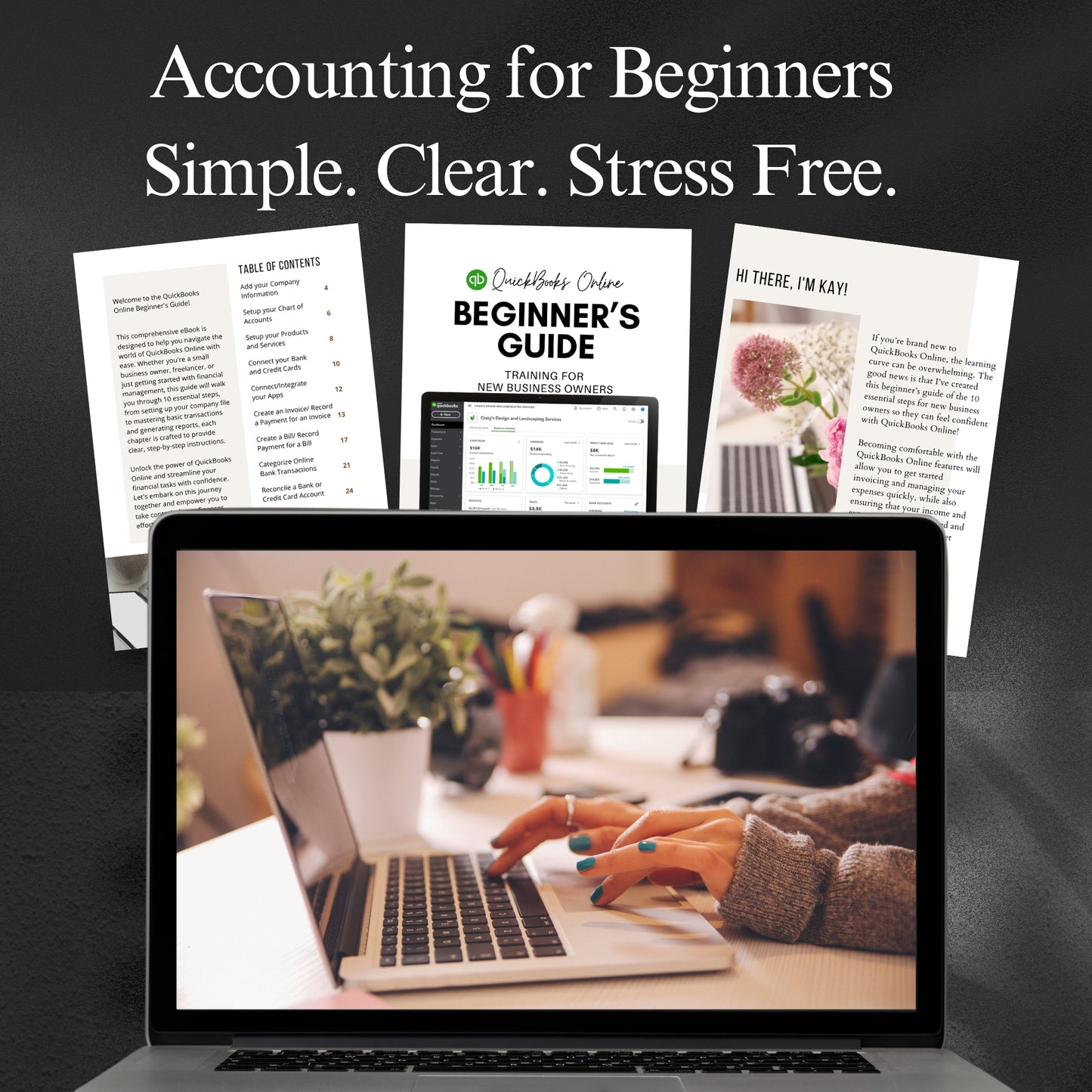 QBO setup instructions, digital bookkeeping training, QuickBooks tutorial with screenshots, online accounting eBook, learn how to use QuickBooks, small business numbers help, bookkeeping made easy, financial guide for new entrepreneurs, QBO guide download, www.elevatehervault.com