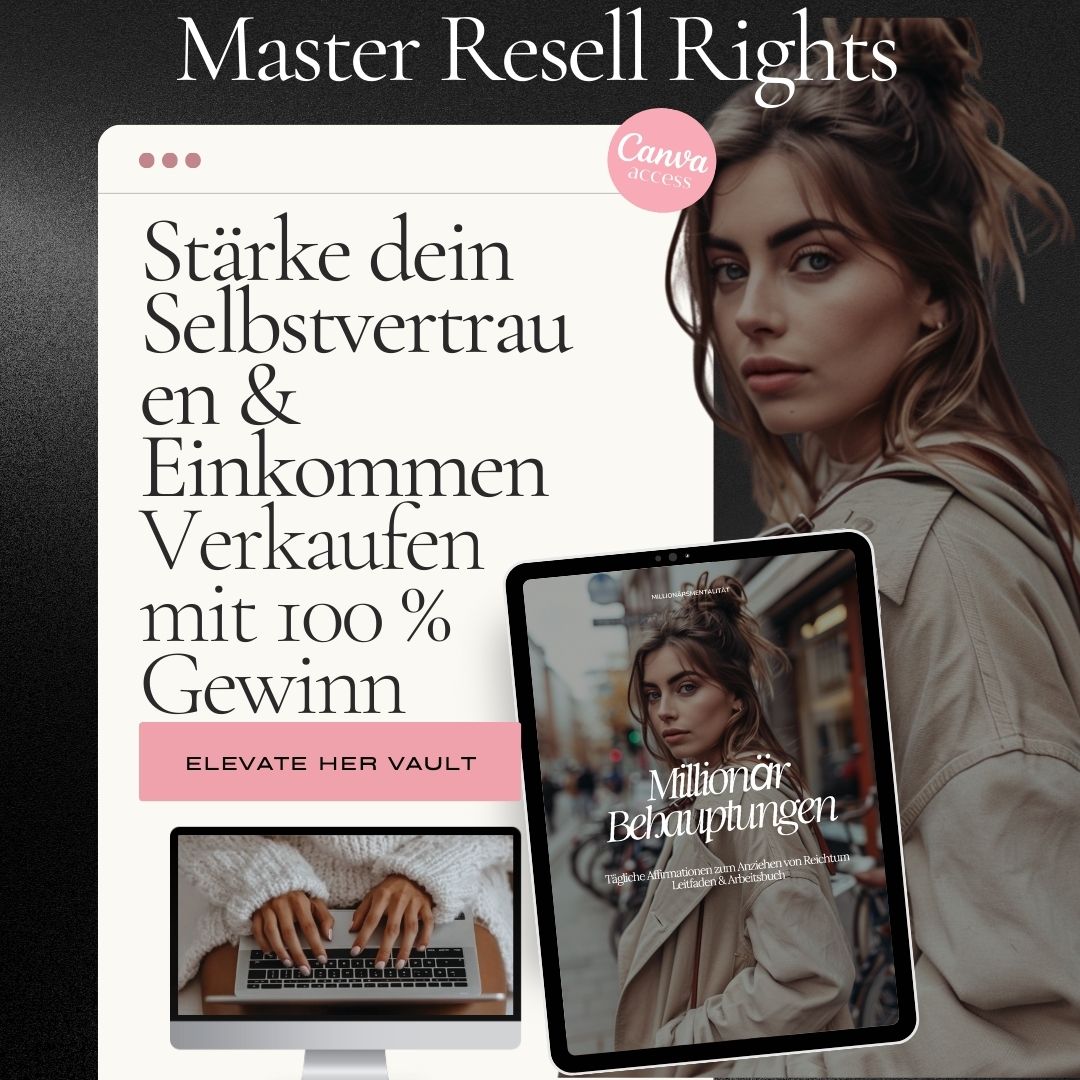Millionärs Affirmationen Guide & Workbook | PLR + MRR Lizenz Affirmation Guide In German