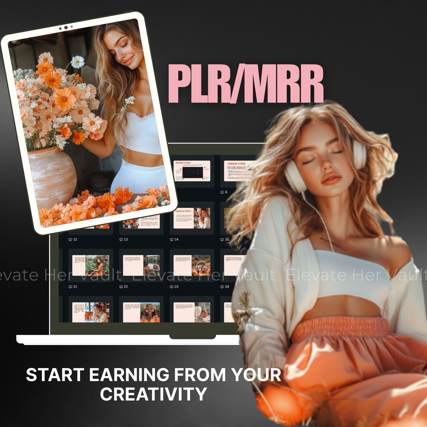 Serene & Styled – 50 MidJourney Prompts + Canva Visual Guide + How To Video PLR/MRR Included