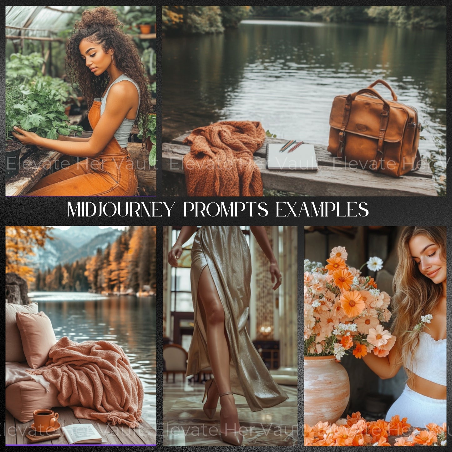 Serene & Styled – 50 MidJourney Prompts + Canva Visual Guide + How To Video PLR/MRR Included
