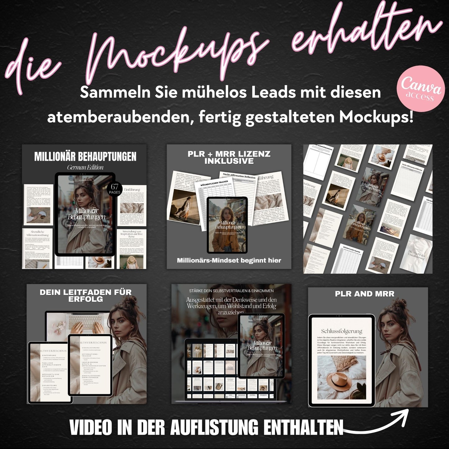 Millionärs Affirmationen Guide & Workbook | PLR + MRR Lizenz Affirmation Guide In German