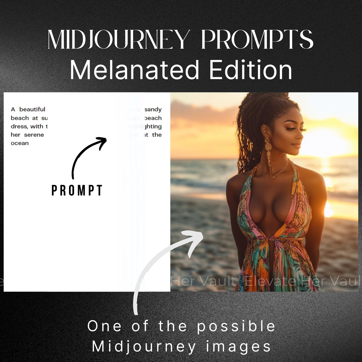 AI Image Prompts for Melanin Creators – Midjourney Training + Stock Photo Toolkit with MRR