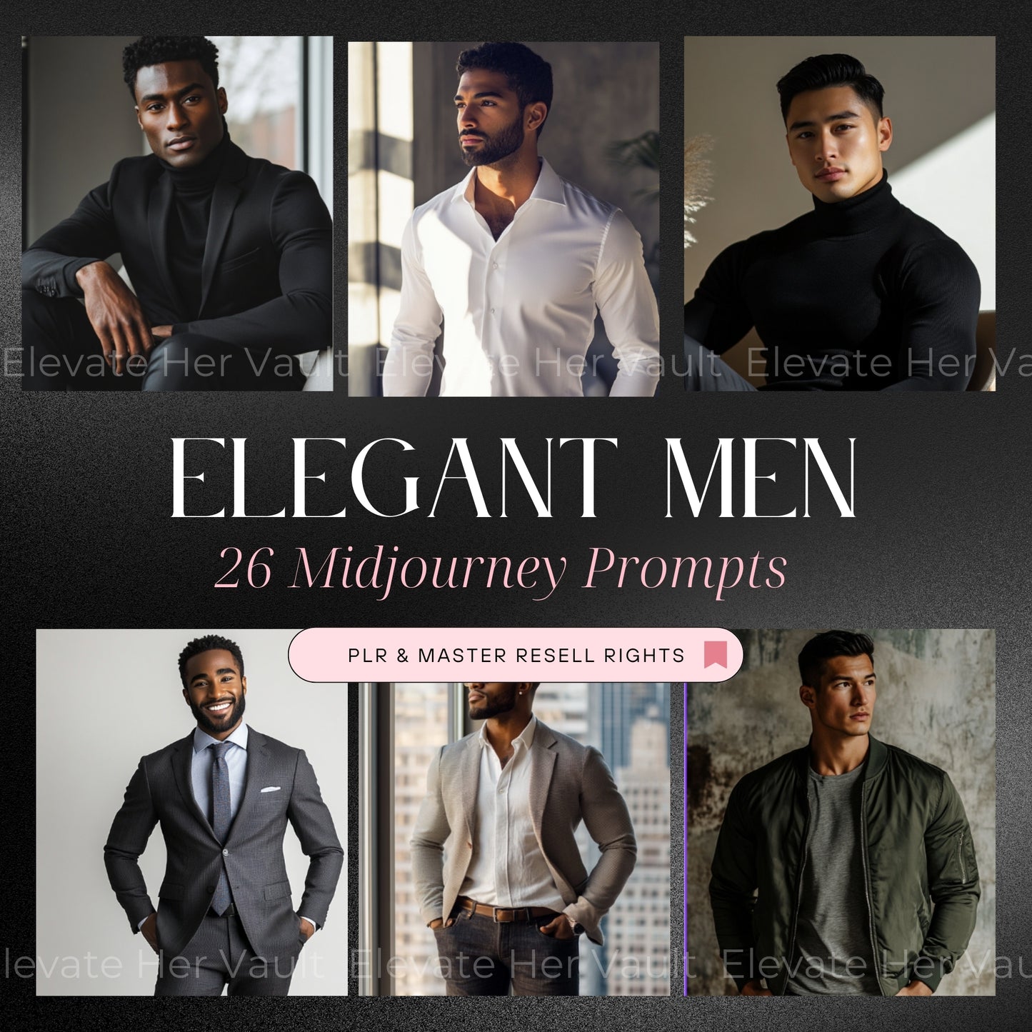 Elegant MidJourney prompts for masculine content, upscale male branding visuals using AI, luxury-inspired image prompts for creators, content toolkit for men’s lifestyle brands, fashion-forward visuals for modern men, professional digital branding kit, PLR prompt bundle for resale, men’s brand identity image starter pack, personal brand tools for male entrepreneurs
www.elevatehervault.com