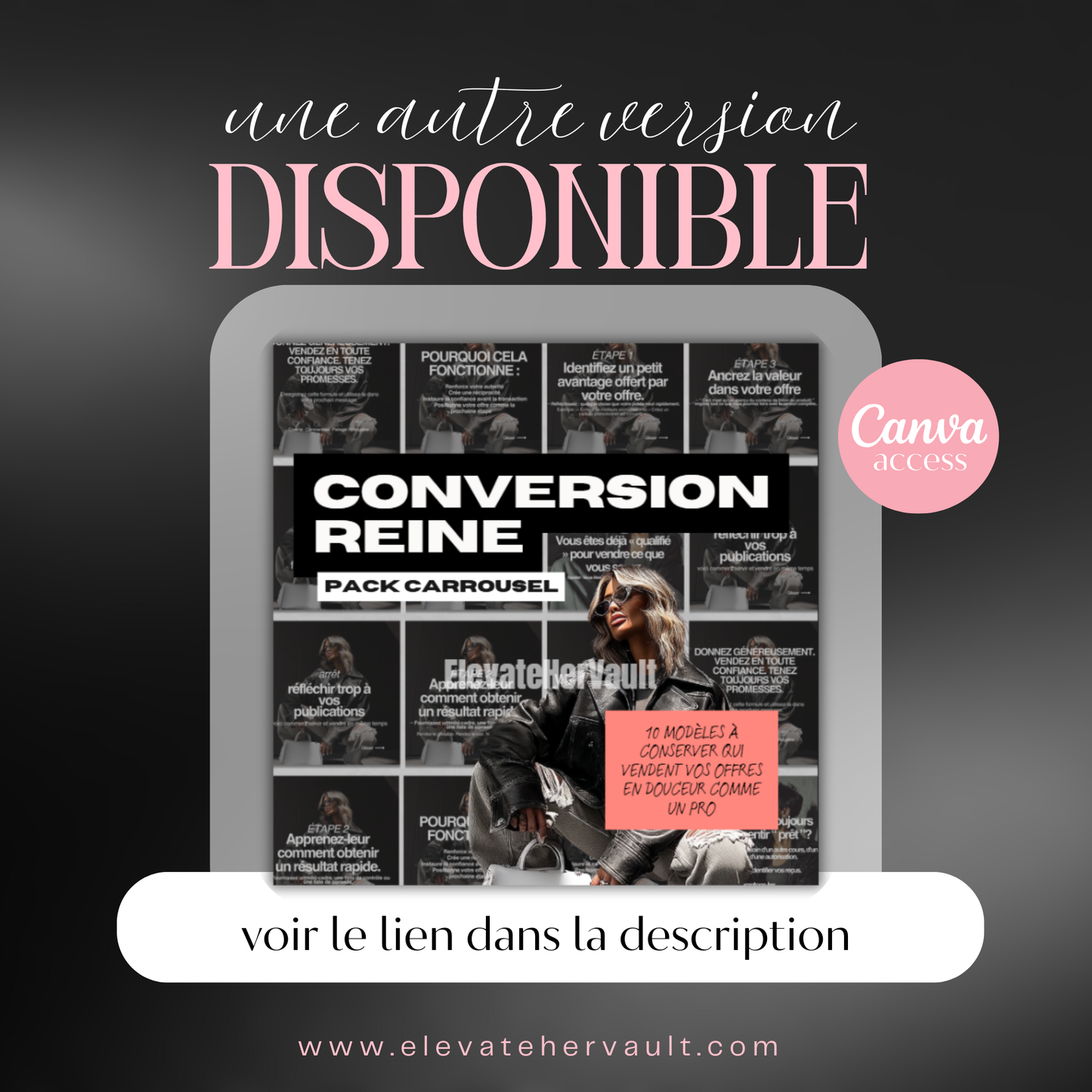 Publications Instagram Carousel French Conversión Reina : Paquete Carrusel (édition française) PLR et MRR Édition Melanated