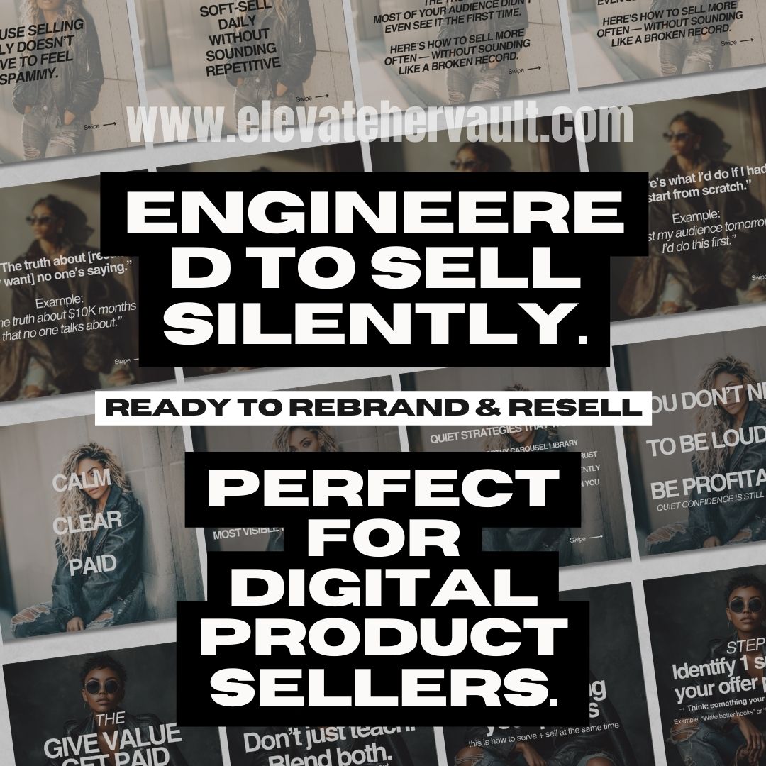 Digital Marketing Carousel Pack – Dark Aesthetic Canva Templates | Faceless Marketing | PLR & MRR | Boss Babe Content