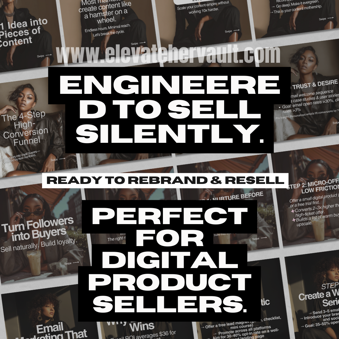 Promotional text overlay on a collage of product images with branding information.