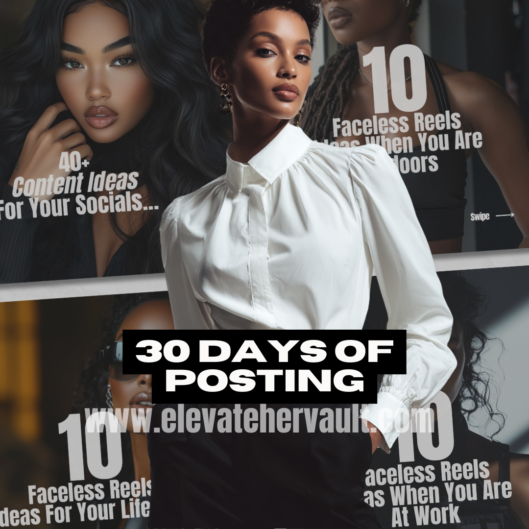 Instagram Carousel Canva Templates Melanated Edition 30 Days of Faceless Digital Marketing Content PLR & MRR