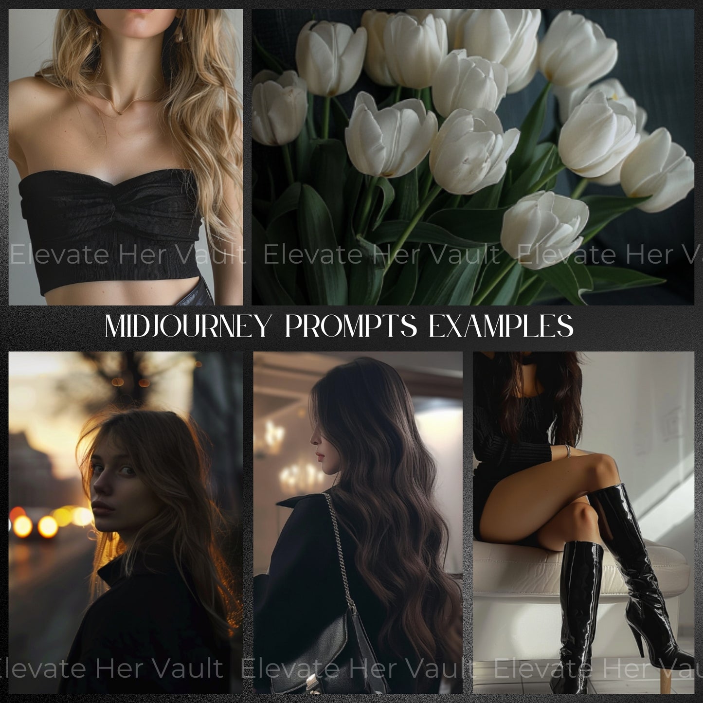 Includes 25 editable prompts for dark elegant visuals, Canva slide with usage guide included, AI prompt training for creators, premium MidJourney content creation bundle, tools for feminine fashion visuals, black tones and luxe branding prompts, step-by-step guide to prompt mastery, AI image samples included with pack, beginner-friendly product with expert visuals, ready-to-use AI toolkit
www.elevatehervault.com