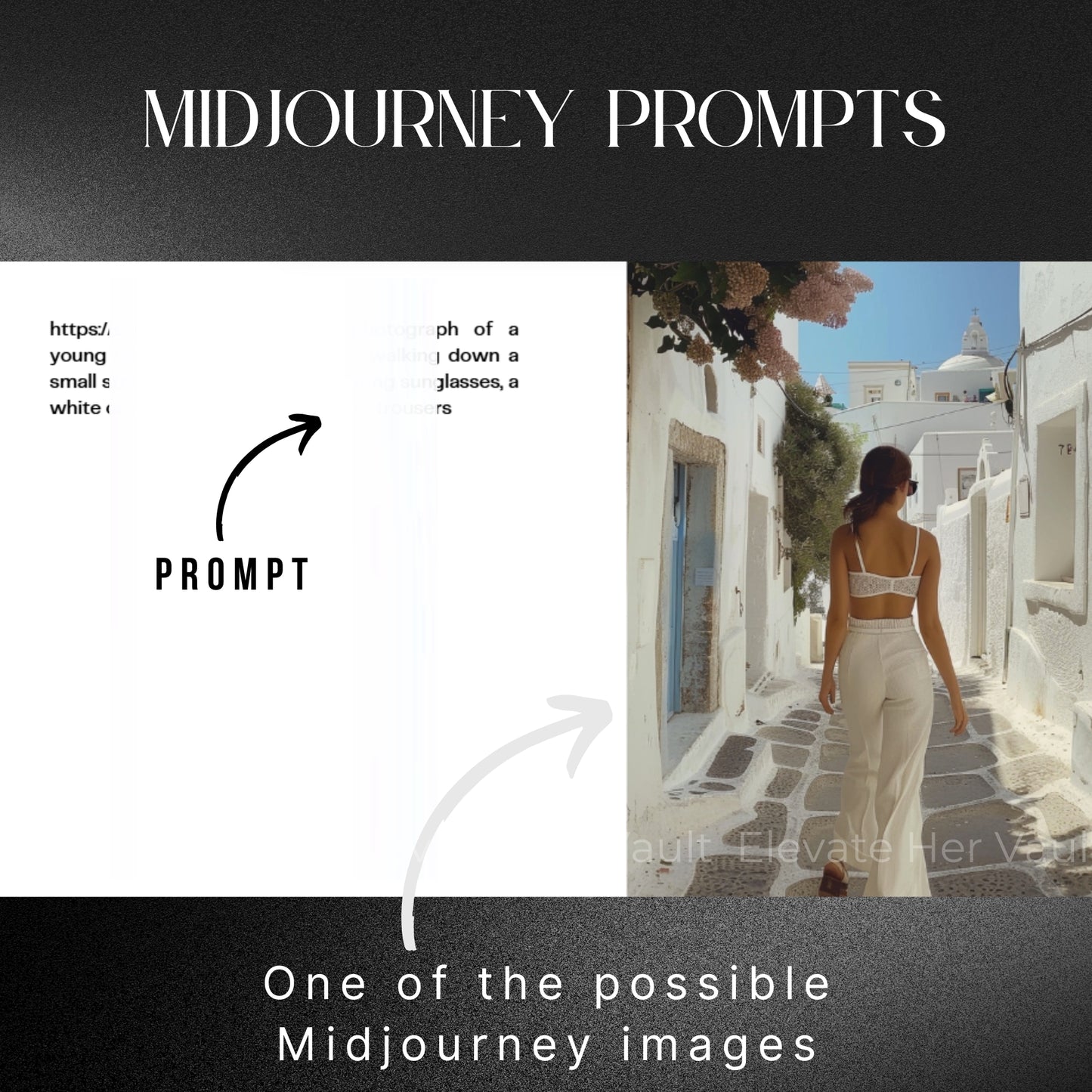 See how easy MidJourney prompts work, AI image prompts broken down for simplicity, visual guide for creating stunning images, prompt example walkthrough for new users, exact input style used to create stunning visuals, understand prompt structure for image creation, AI learning made easy and visual, real-world example for your own images, beginner-friendly and tech-free creation process
www.elevatehervault.com