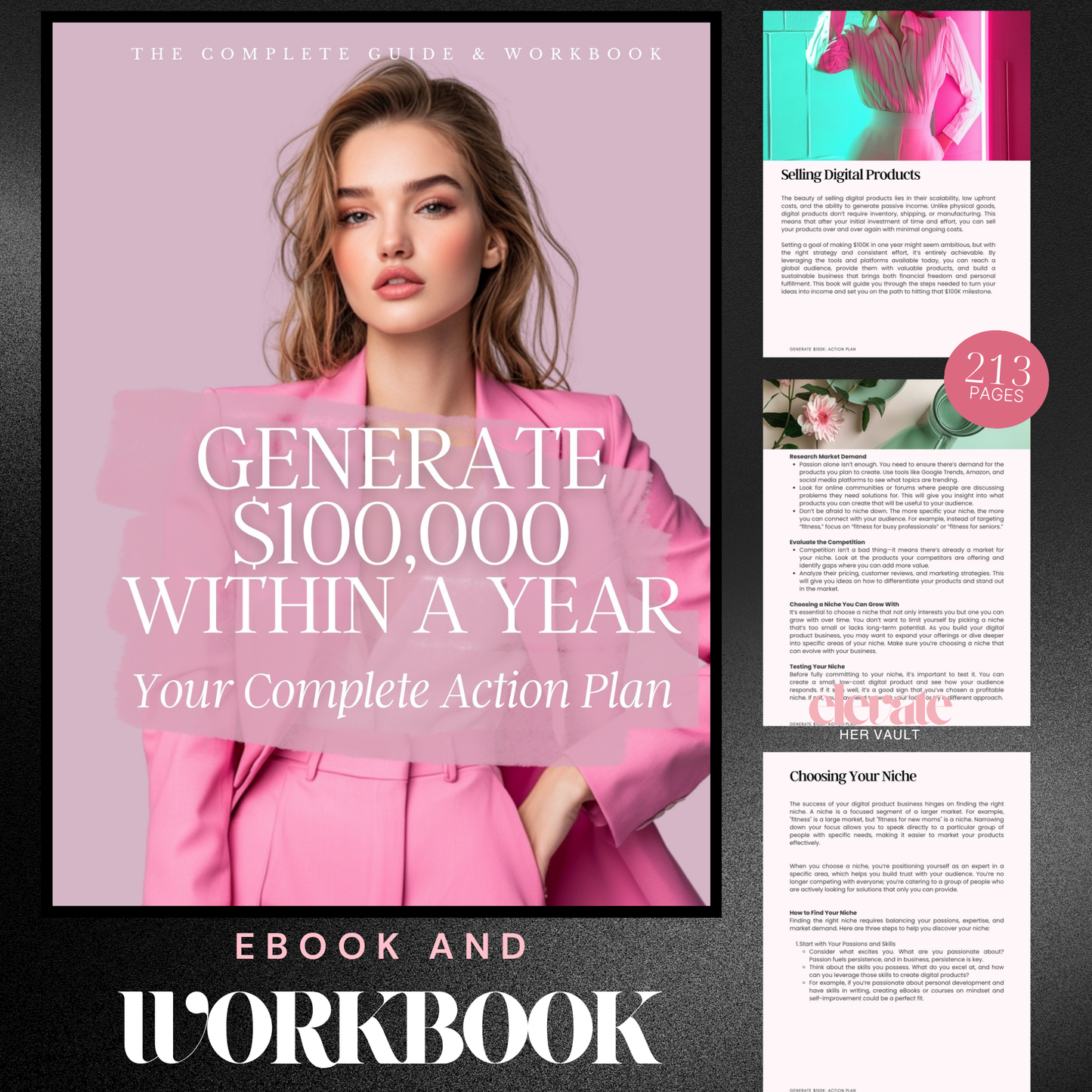 high ticket PLR product, digital business ebook, editable Canva content, six-figure action plan, monetization strategy guide, online business planner, PLR with resale rights, digital entrepreneur workbook, rebrandable passive income guide, www.elevatehervault.com