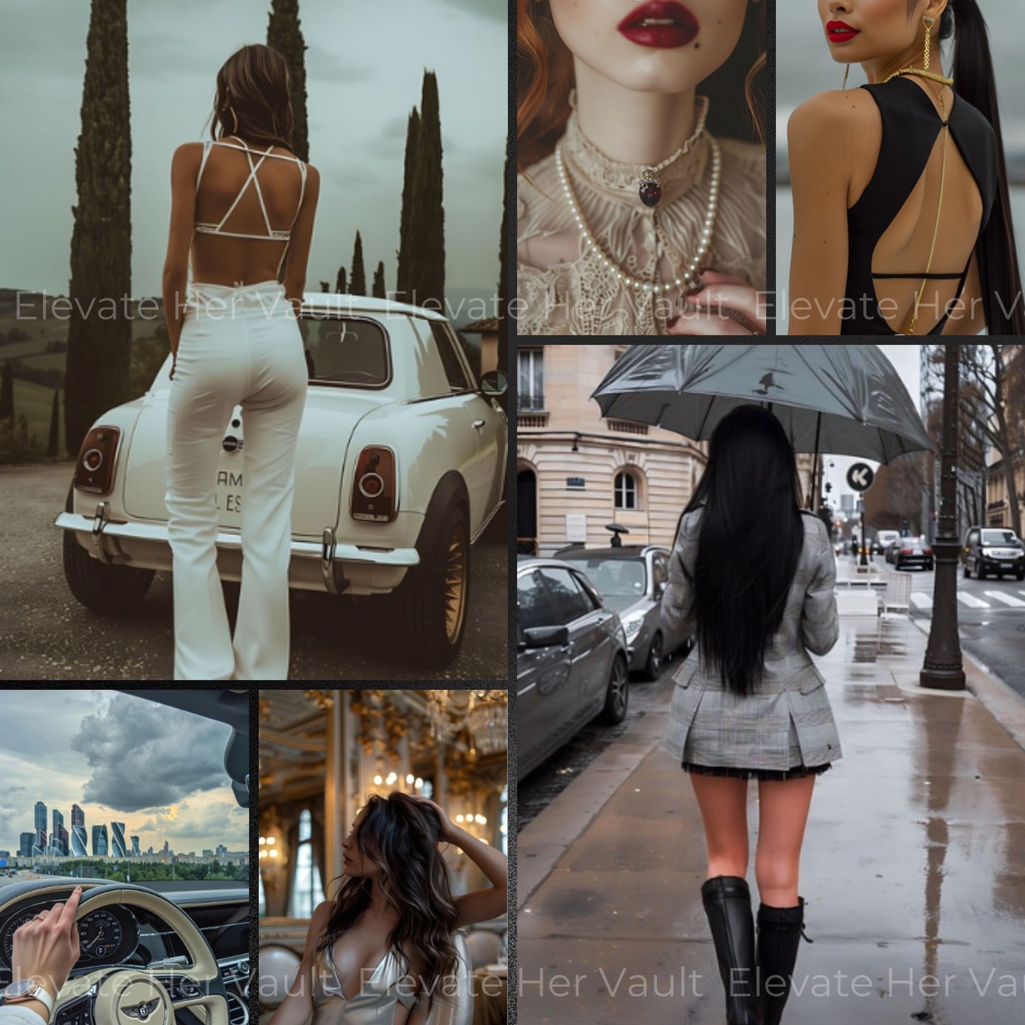 Create visuals with luxury vehicles and designer fashion, MidJourney image prompts with opulent detail, high-end AI visuals for content creators, sell luxury digital products online, elegant AI prompt bundle with resale rights, upscale branding toolkit for influencers, content kit for sleek product visuals
www.elevatehervault.com