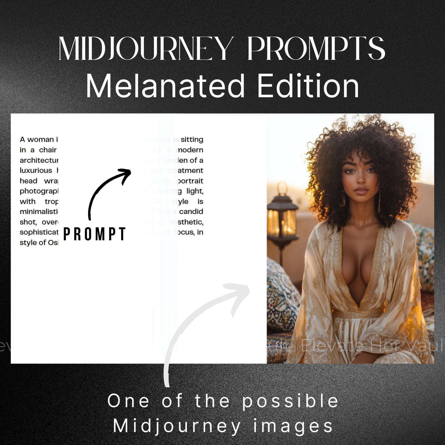 Real MidJourney prompt results for melanin-rich visuals, showcase of elegant AI art featuring Black women, digital branding visuals for inclusive content creators, AI visuals rooted in diversity and style, prompt-powered brand visuals shown in real examples
www.elevatehervault.com
