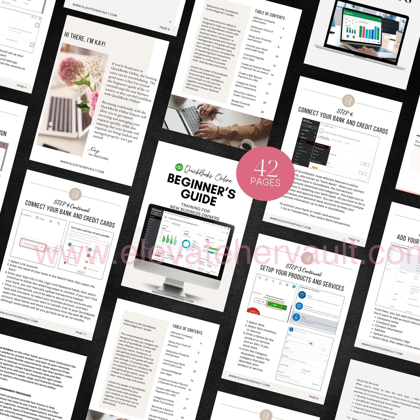 Step-by-step QBO training, financial setup guide, small biz accounting help, QuickBooks chart of accounts, organize business money, QuickBooks explained, guide for freelancers, financial clarity resource, intro to bookkeeping, clean finance guide, www.elevatehervault.com