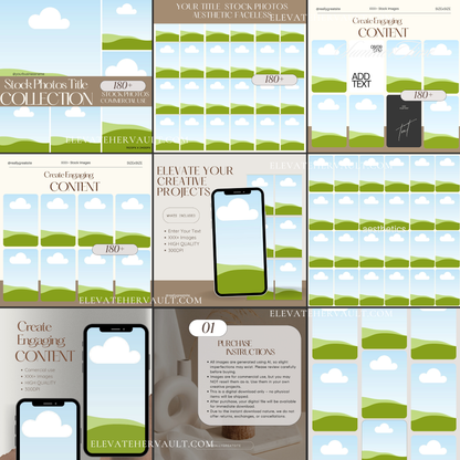 Additional preview of mockup variations for showcasing your own digital stock photo collections. www.elevatehervault.com