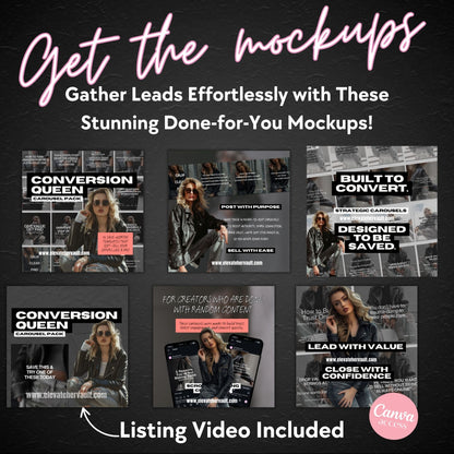 Faceless Digital Marketing Carousel Posts MRR PLR Canva Templates Resell Rights Social Media Faceless Instagram Marketing
