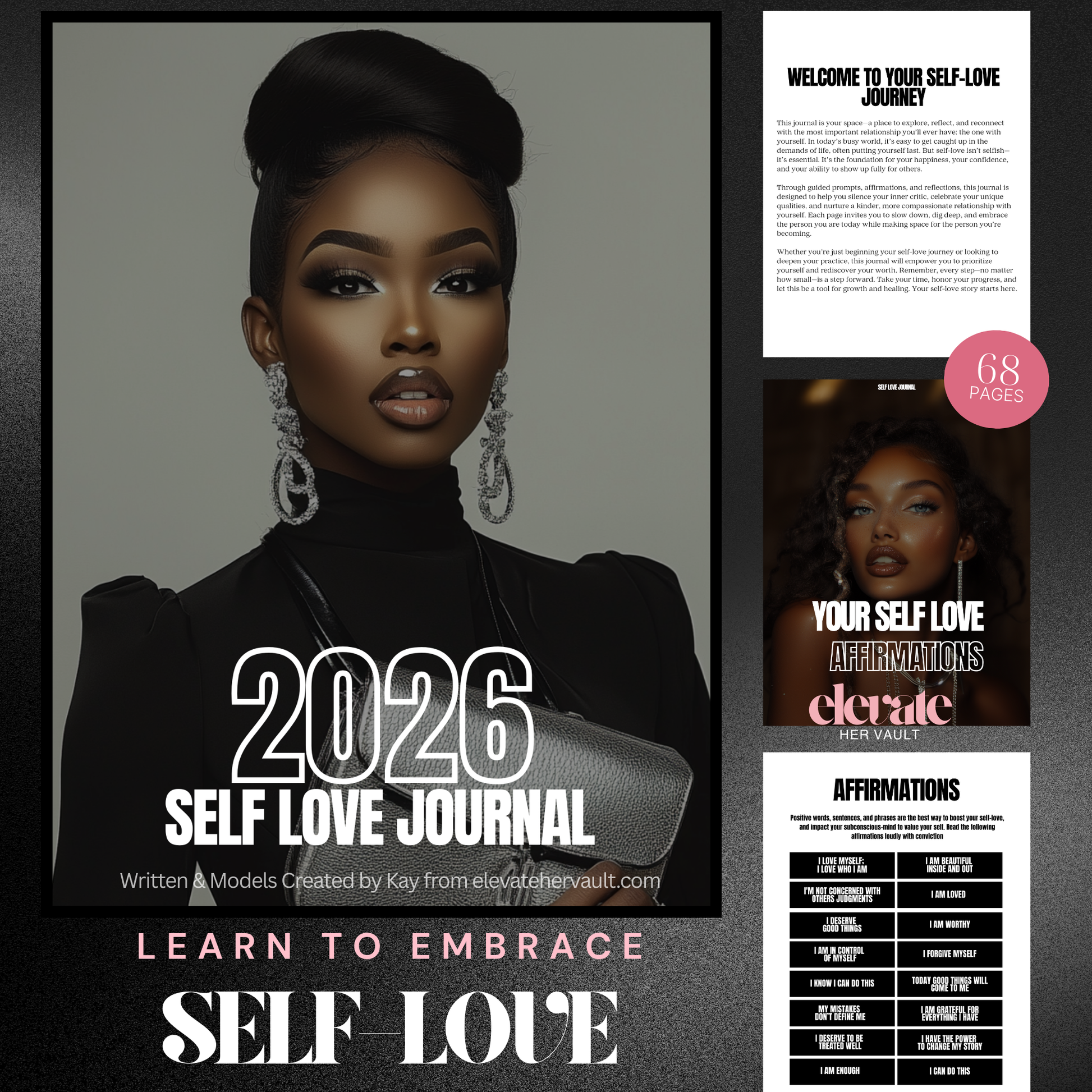 2026 Self Love Journal cover with a woman's portrait and text about self-love.
