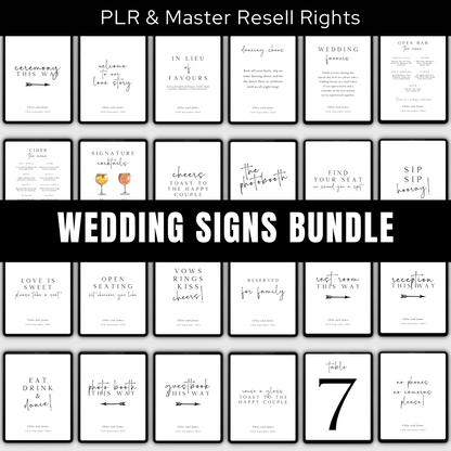 www.elevatehervault.com white wedding signs bundle 