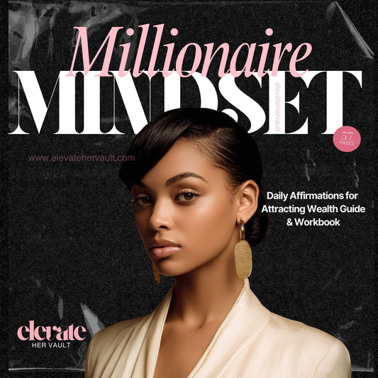 Book cover of 'Millionaire Mindset' with a woman's face on a dark background