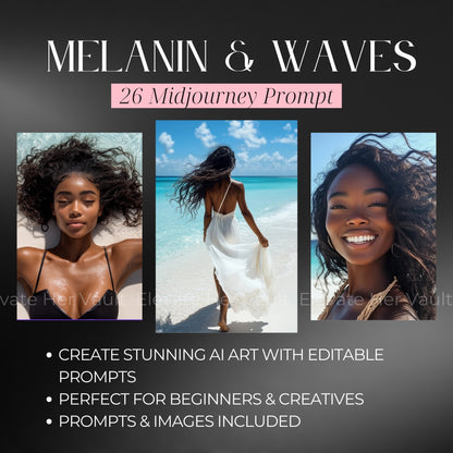 AI Image Prompts for Melanin Creators – Midjourney Training + Stock Photo Toolkit with MRR