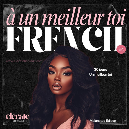 French mindset journal, Canva French ebook, gratitude journal PLR, French language digital product, self-improvement for women, PLR French devotional, mental wellness ebook, 30-day challenge planner, editable mindset journal, feminine French self-care guide, www.elevatehervault.com

