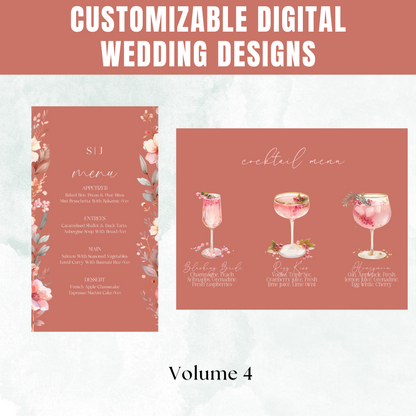 Terracotta Wedding Invitation Canva Wedding Templates Save the Date Editable Digital Invite Set Wedding Stationery Rustic Wedding Invitation