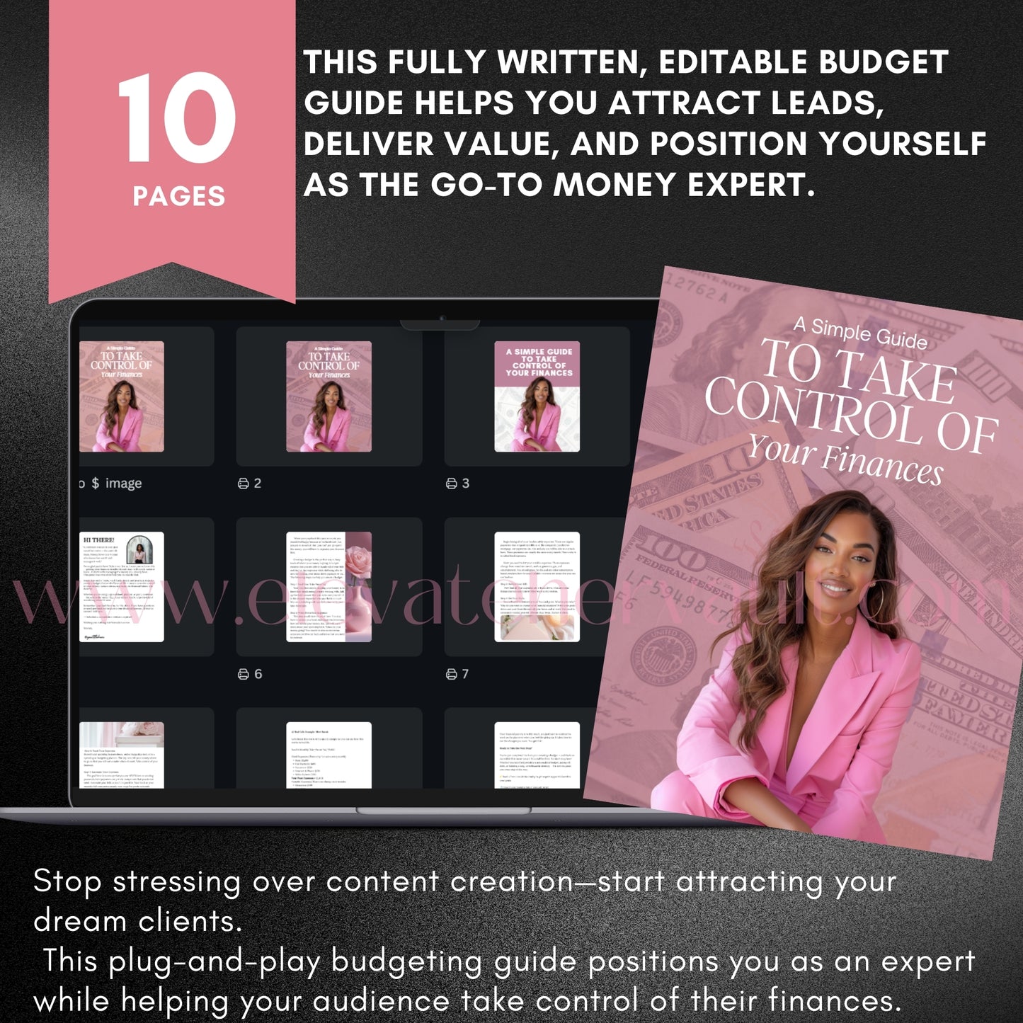 digital download, coaching resource, business growth tool, digital asset, Canva ebook, finance workbook, marketing freebie, evergreen content, online business tool, brandable template, www.elevatehervault.com