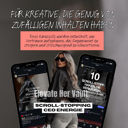 Karussell-Packung | 50 Social Media Vorlagen für Instagram & Canva German| PLR + MRR