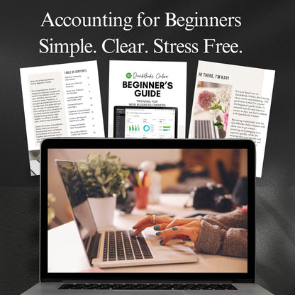 QBO setup instructions, digital bookkeeping training, QuickBooks tutorial with screenshots, online accounting eBook, learn how to use QuickBooks, small business numbers help, bookkeeping made easy, financial guide for new entrepreneurs, QBO guide download, www.elevatehervault.com