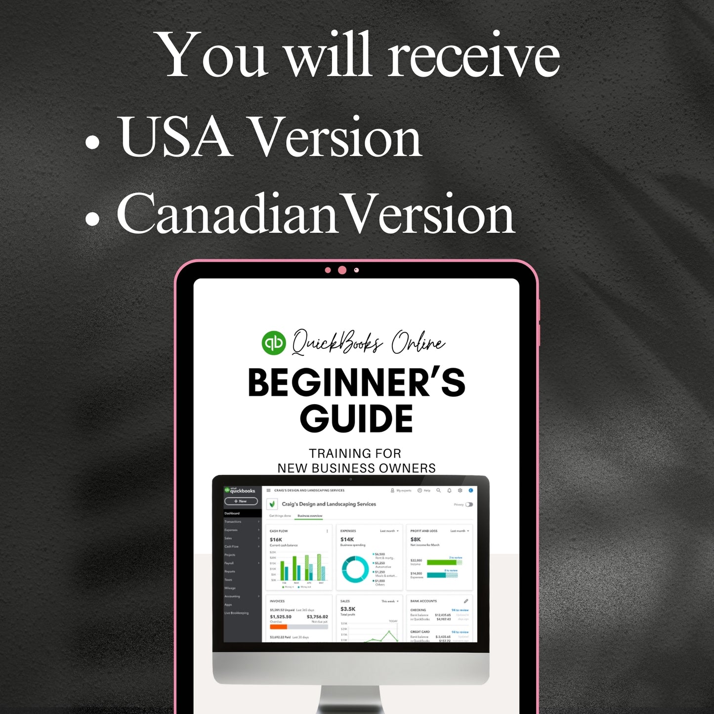 QuickBooks eBook with bonus, chart of accounts template, keyboard shortcuts for QBO, QBO checklist bundle, accounting lead magnet, QuickBooks training with visuals, small business startup finance, resellable finance content, money system guide, www.elevatehervault.com