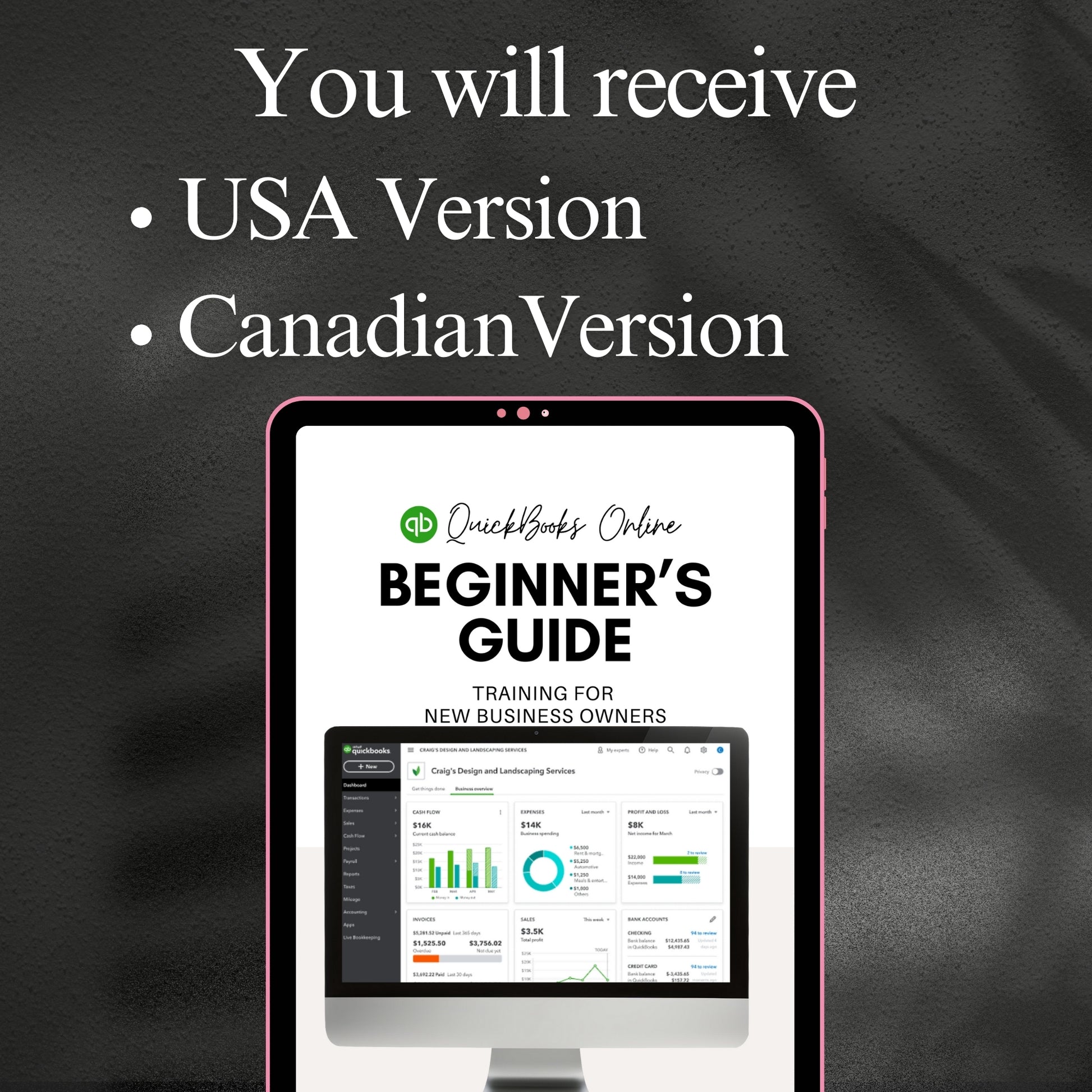 QuickBooks eBook with bonus, chart of accounts template, keyboard shortcuts for QBO, QBO checklist bundle, accounting lead magnet, QuickBooks training with visuals, small business startup finance, resellable finance content, money system guide, www.elevatehervault.com