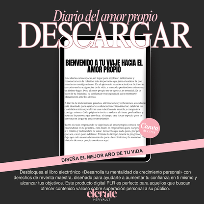 Diario Del Amor Propio Espanol 2026 Self-Love Journal Guided Affirmations & Planner (PLR/MRR) Spanish
