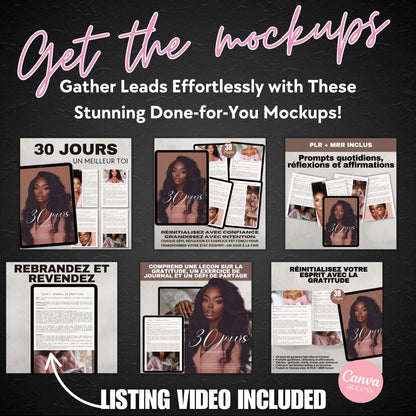 journal de gratitude français, ebook mindset en français, produit numérique pour femmes, PLR en français, développement personnel Canva, affirmation biblique, bien-être féminin, outil de croissance spirituelle, journal à réinitialiser, 30 jours de self-care, www.elevatehervault.com