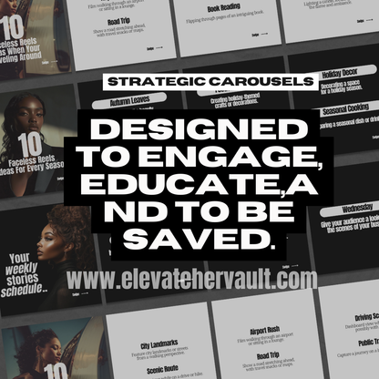 Instagram Carousel Canva Templates Melanated Edition 30 Days of Faceless Digital Marketing Content  PLR & MRR