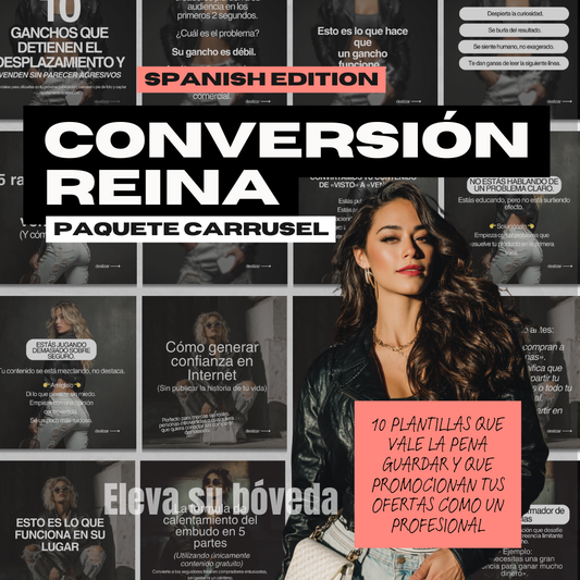 Instagram Carousel Posts Spanish Conversión Reina: Paquete Carrusel (Spanish Edition) PLR and MRR