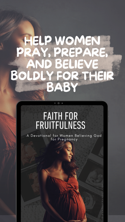 Highlight of the devotional as a Christian printable digital product for faith-based businesses, featuring product cover and branding. elevatehervault.com