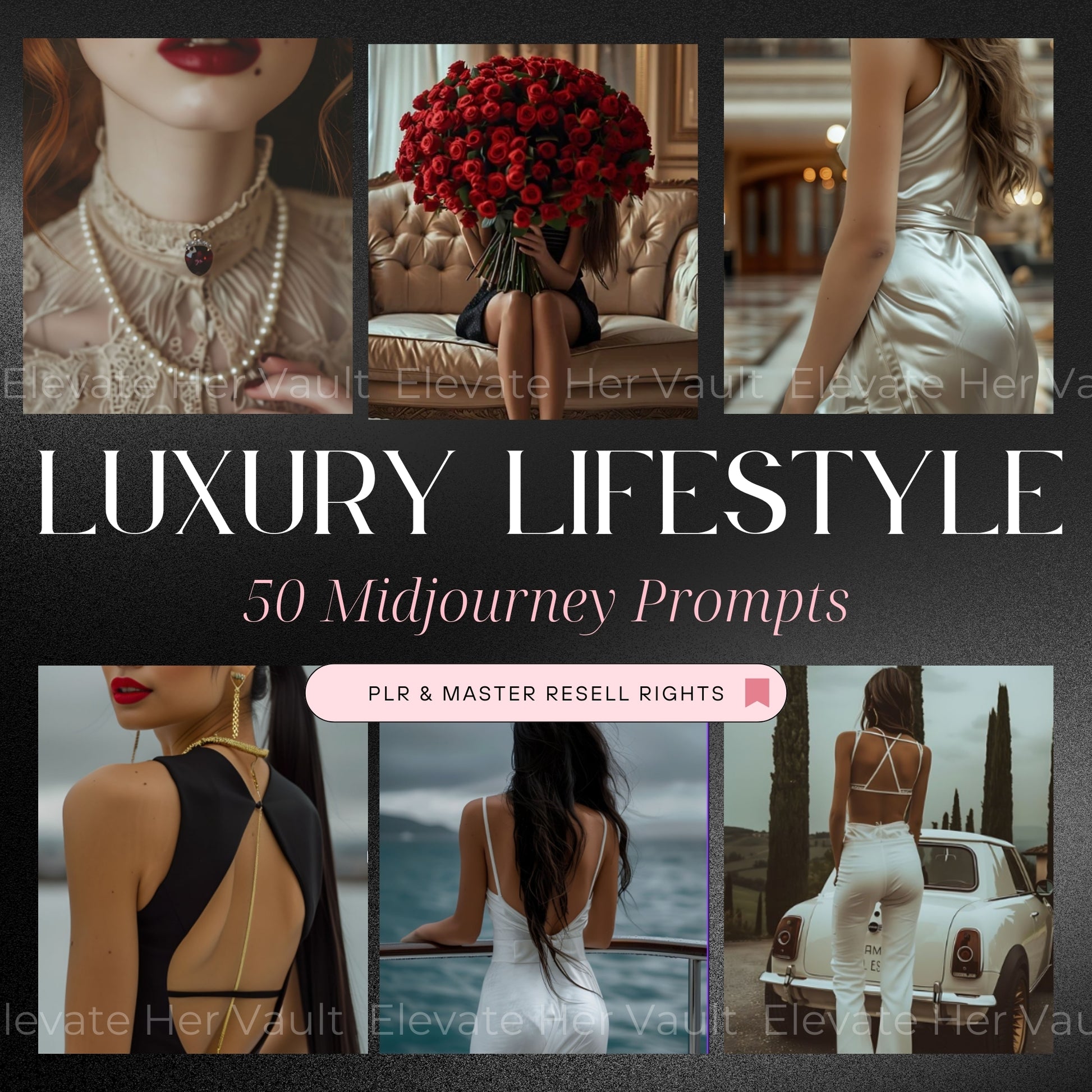 Luxury-inspired MidJourney prompts for digital creators, elegant branding visuals using AI, curated high-end digital content pack, fashion-forward visuals for luxury brands, jet-set lifestyle AI prompts, PLR prompts with resale rights included, create and sell designer-inspired visuals, luxury branding image starter kit, digital luxury business toolkit
www.elevatehervault.com
