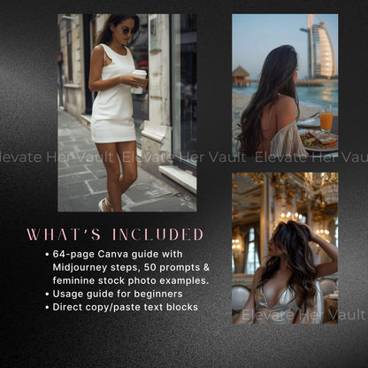 Luxury dining AI prompts for fashion brands, elegant lifestyle images using AI tools, cocktail hour and luxe evening visuals, AI image creation for stylish creators, high-glamour visual prompts to resell, MidJourney images made for elite branding
www.elevatehervault.com