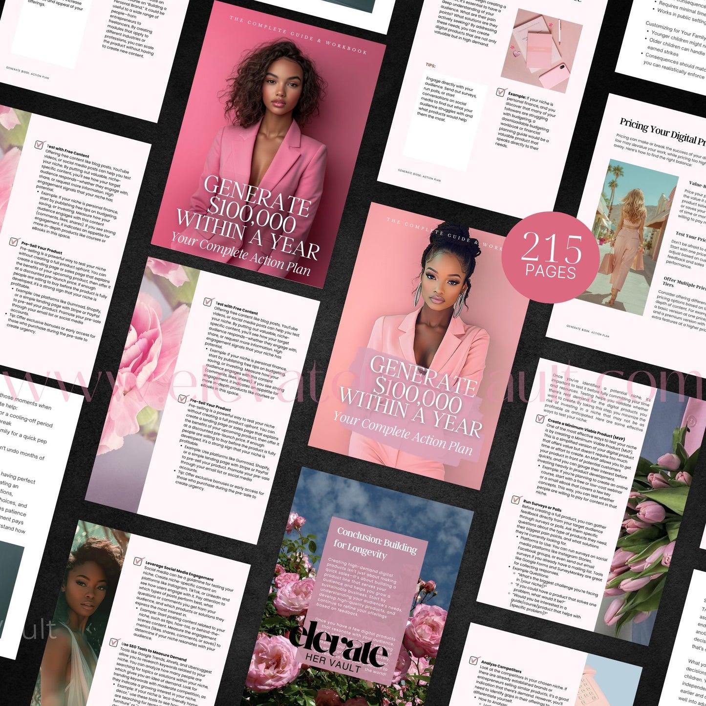resellable ebook content, PLR for women of color, build a business guide, Canva editable workbook, six-figure strategy planner, melanated entrepreneur tools, passive income blueprint, online business guide, rebrand and resell digital products, www.elevatehervault.com