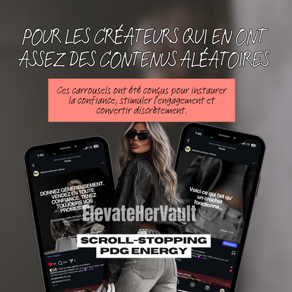 Person with sunglasses and phone screens displaying content with text overlay on a dark background
