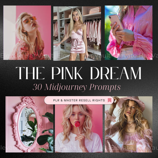 Soft glam stock image prompts, pink lifestyle visuals with MidJourney, AI-generated feminine content, modern luxury digital assets, branding tools for women creators, pastel aesthetic image kit, digital pink visuals for resale, MidJourney for lifestyle brands, chic AI art prompt bundle, feminine brand-building toolkit
www.elevatehervault.com