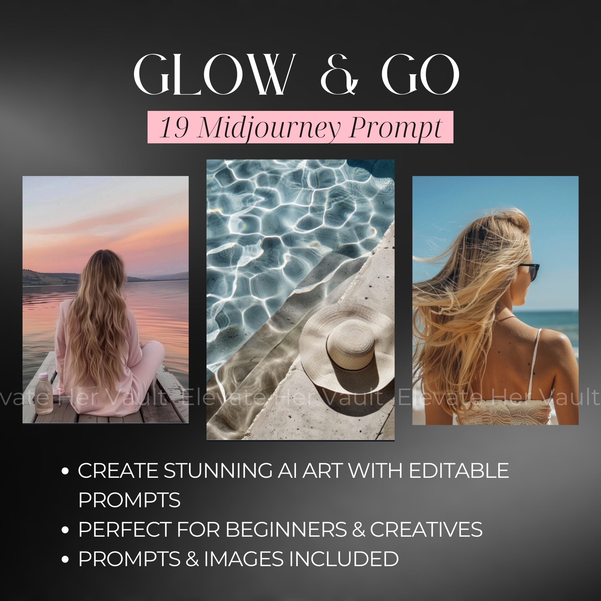 Create glowing AI visuals with editable prompts, beginner-friendly MidJourney guide for sunny aesthetics, easy-to-use toolkit for content creators, sun-drenched style AI image prompts, ideal for lifestyle and travel bloggers, natural beauty captured with prompt-based AI, build a digital content brand with ease, plug-and-play MidJourney prompts, radiant visuals with no design background needed
www.elevatehervault.com