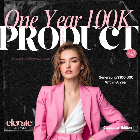 six figure strategy guide, ebook for entrepreneurs, Canva business template, business growth planner, PLR success blueprint, rebrandable content for women, step-by-step business guide, feminine digital workbook, passive income roadmap, www.elevatehervault.com
